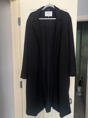 Spanx AirEssentials Lightweight Open Overcoat Black 1X